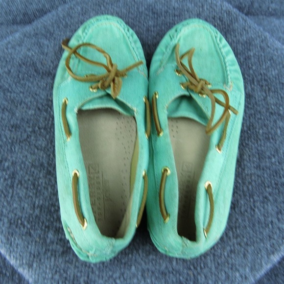 SPERRY By J.Crew Women Boat Shoe Blue Fabric Lace Up Size‎ 9.5 Medium - Picture 6 of 10